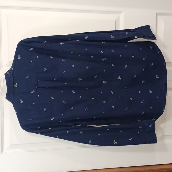 Frank and Oak cotton button down - navy blue w lemons - Med - Picture 5 of 6
